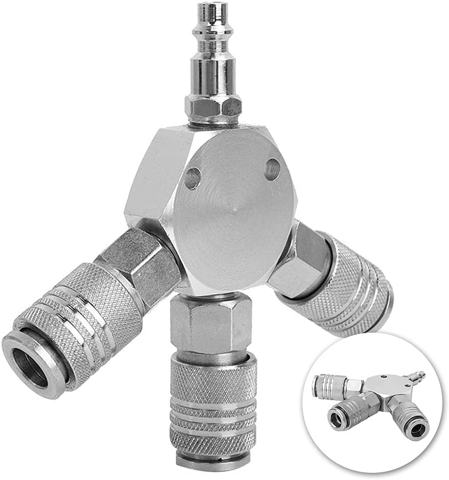 Répartiteur à air comprimé en Y - Raccord rapide - 3 voies - Raccord pneumatique - Raccord rapide - 1/4 F-NPT LEMROE - 2