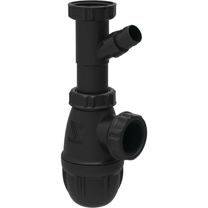 Siphon Pour Lavabo à Culot – ABS Noir – Entrée 1’1/4, Sortie 32 Mm – Hauteur Réglable 35 à 105 Mm - 8