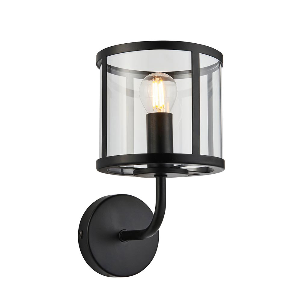 Kinkiet HOPTON czarny matowy 1xE14x15W metal wym:25x14,5x18,5cm IP20 Endon
