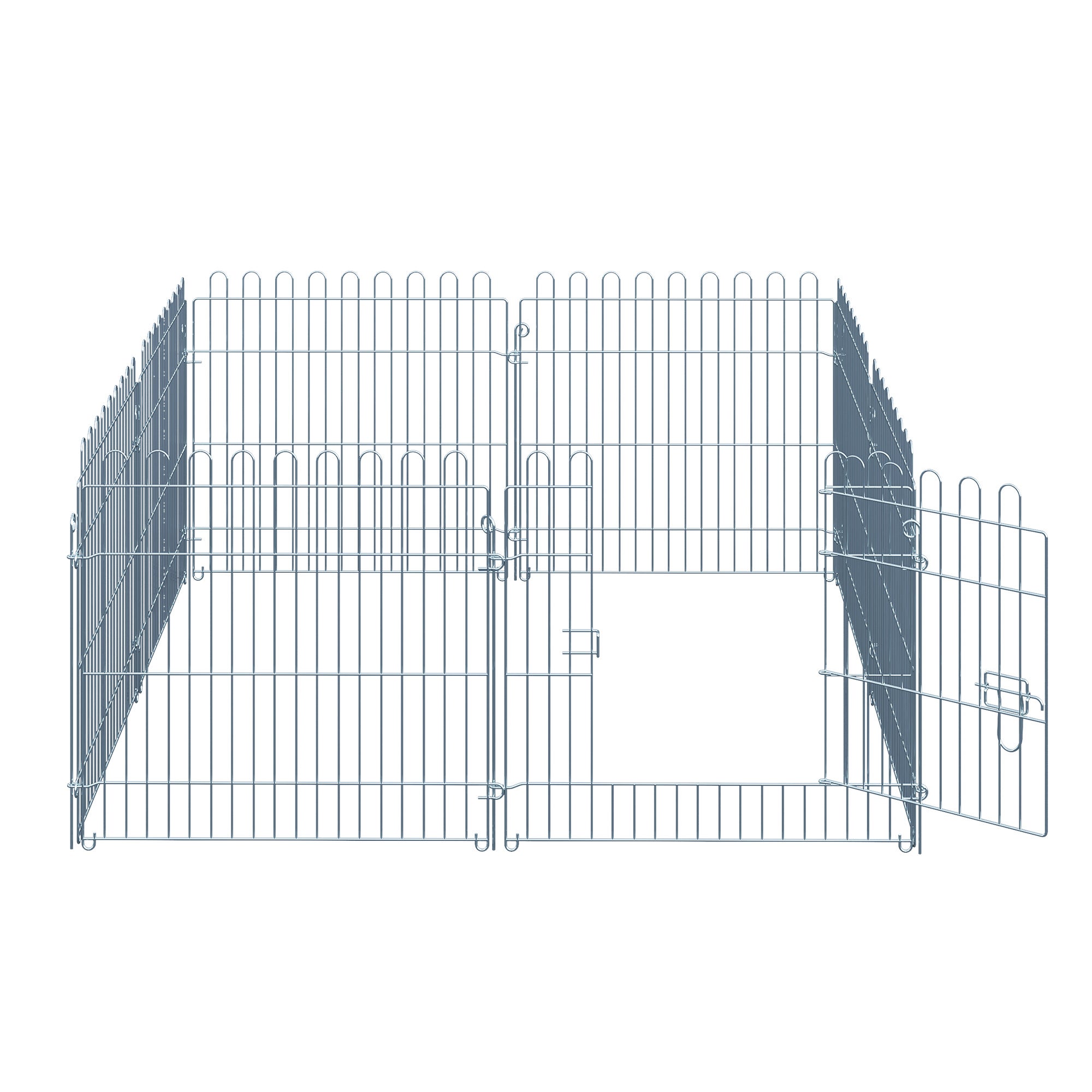 Parque para cachorros de perros Pawhut plata 63x60 cm acero - 5