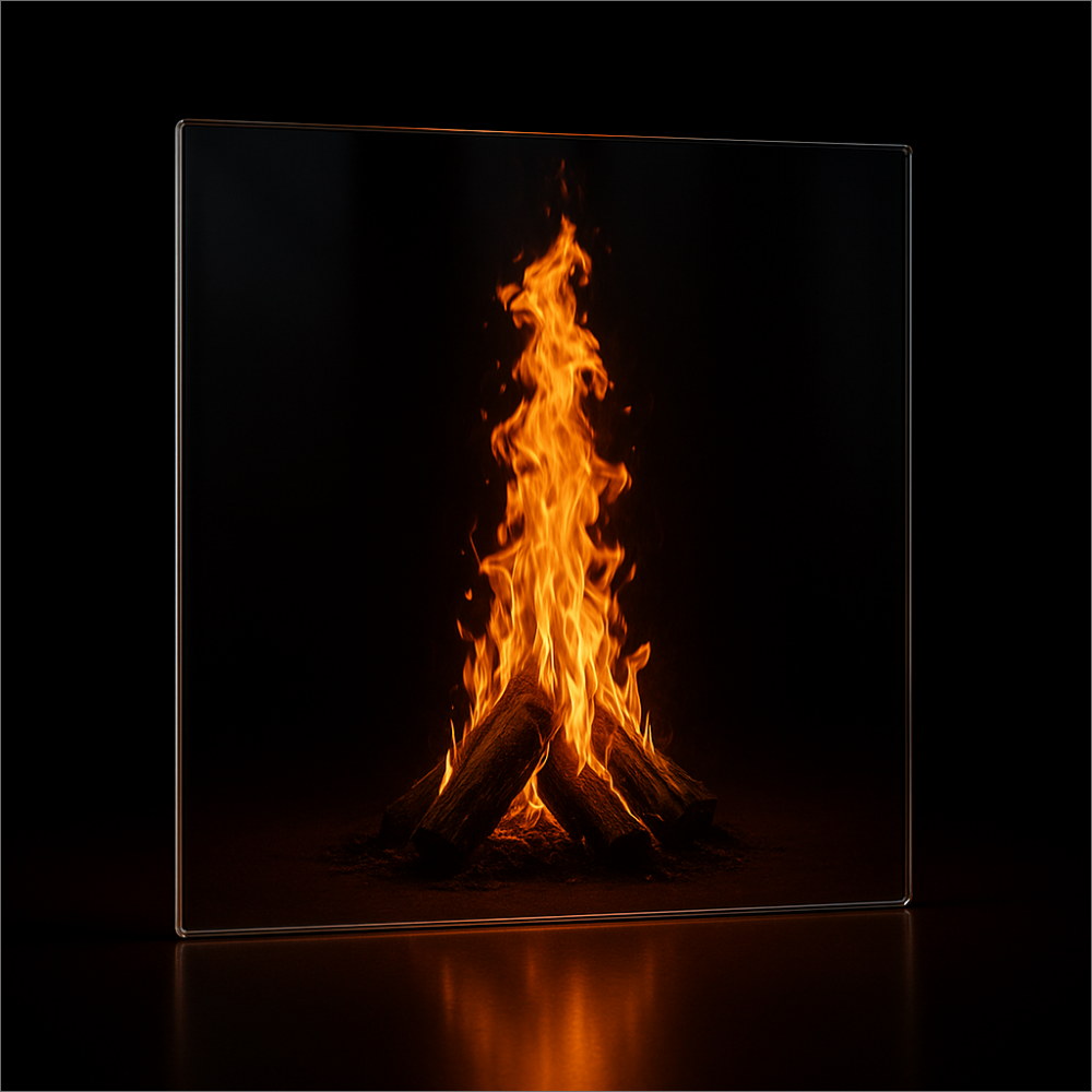 523 x 453 x 4 mm - Schott Robax - Vitre d’insert pour poêle à bois ...