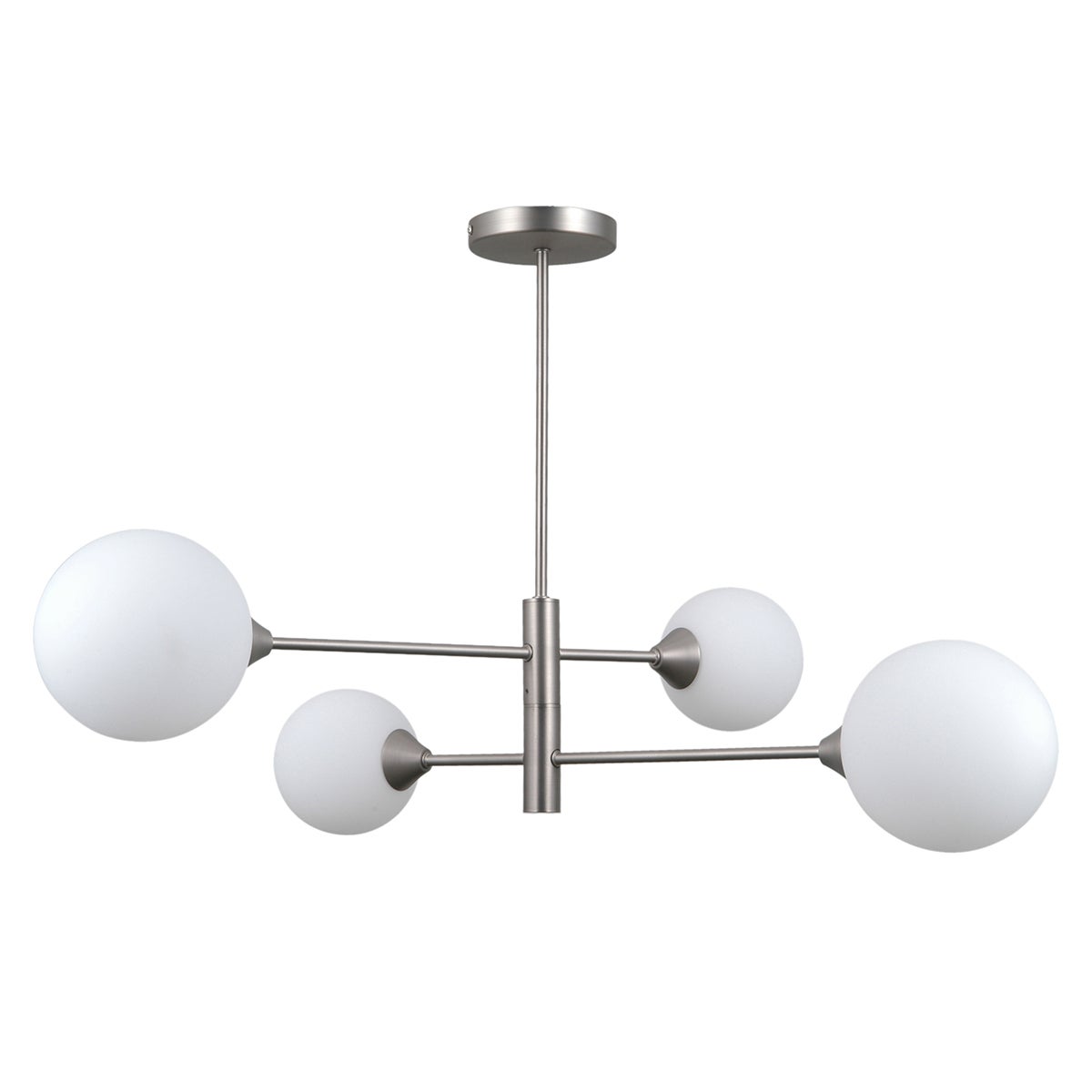 Lampa wisząca białe kule Evora nikiel satynowany 4xG9x5W metal wym:53x64x64cm IP20 Italux