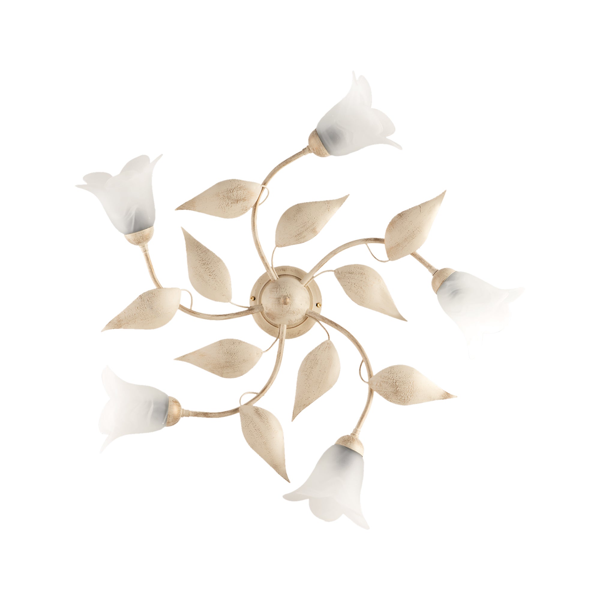 Lampadario In Legno Classico Avorio Oro 5 Luci Picchio - Foto 3