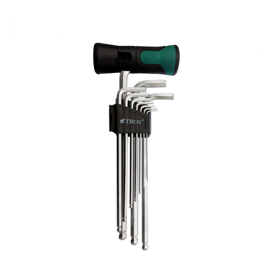 Set chei imbus Hex Troy 26202, O1.5-10 mm, cap rotund, 11 piese