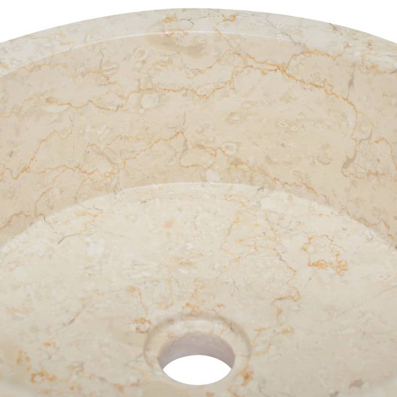 Lavabo Crème Ø40x15 cm Marbre - 5