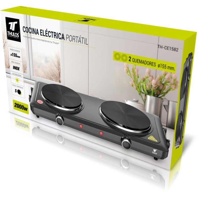 Plaque Chauffante Double Foyer 2000W - Cuisinière électrique Portable Camping/dortoir