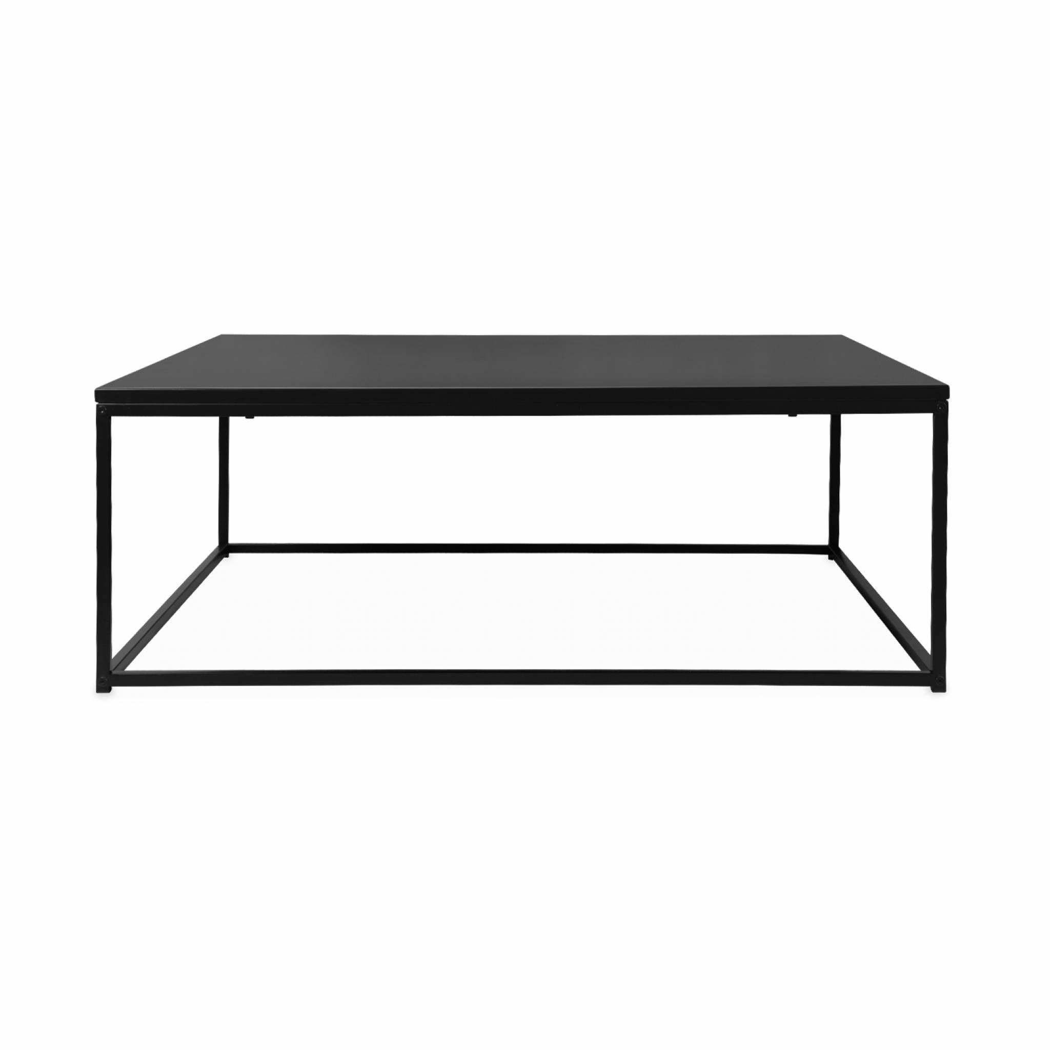 Table basse. Industrielle. structure métal noir. L 100 x l 100 x H 36cm INDUSTRIELLE - 3