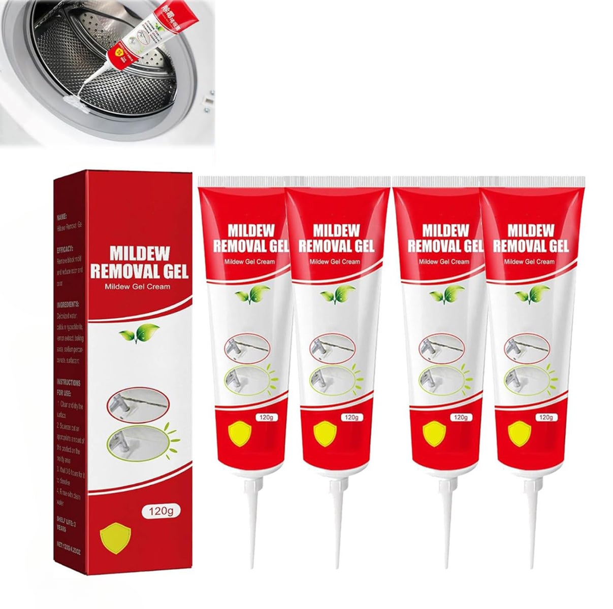 4 sztuki środka czyszczącego do plam i pleśni, przeciwpleśniowego, przeciwporostowego, przeciwpleśniowego do ścian, 120 g, pasta