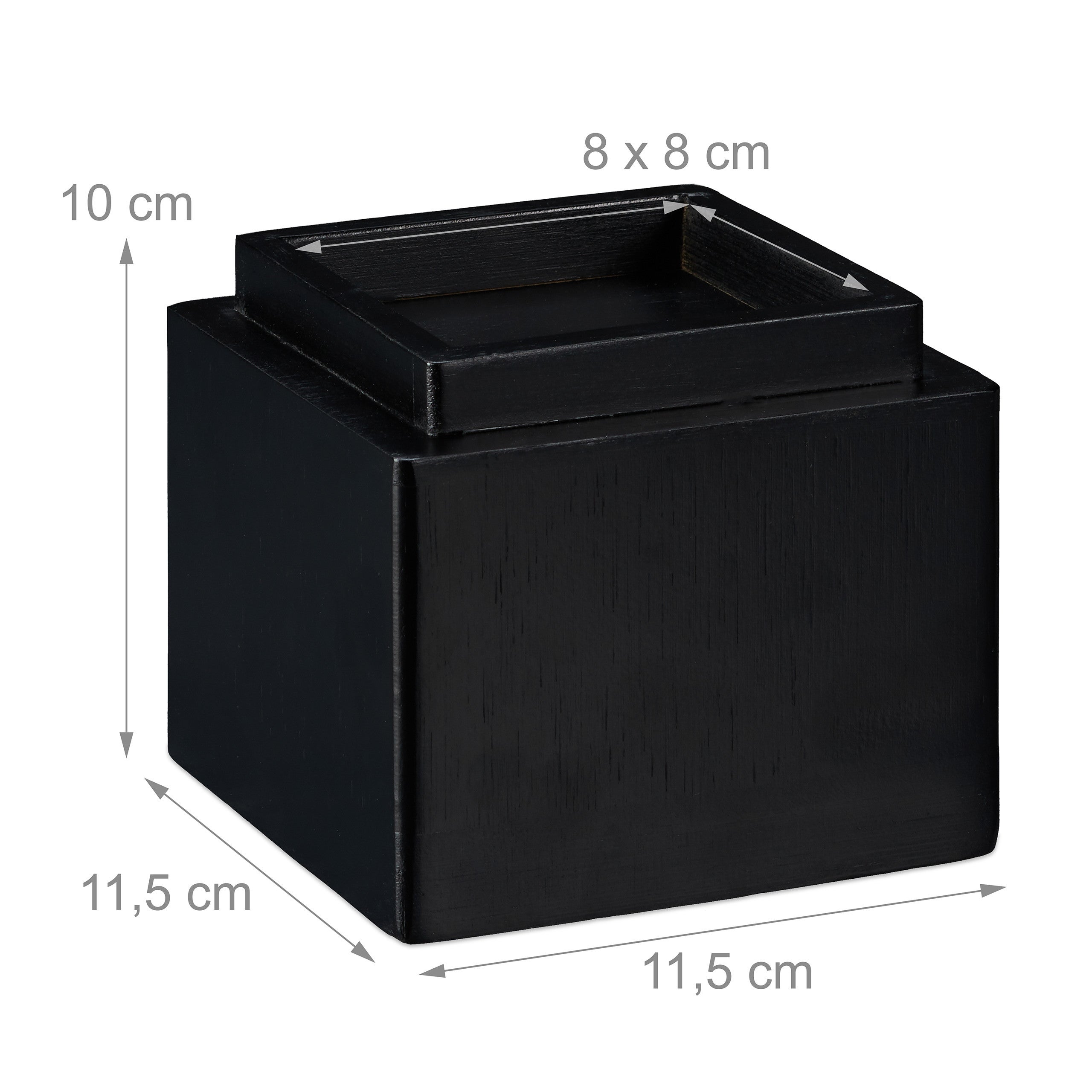 Rehausseurs de meuble en lot de 4, Élévateurs d’env. 8,5 cm, tables, autres meubles, 10x11,5x11,5 cm, noir, Relaxdays - 4