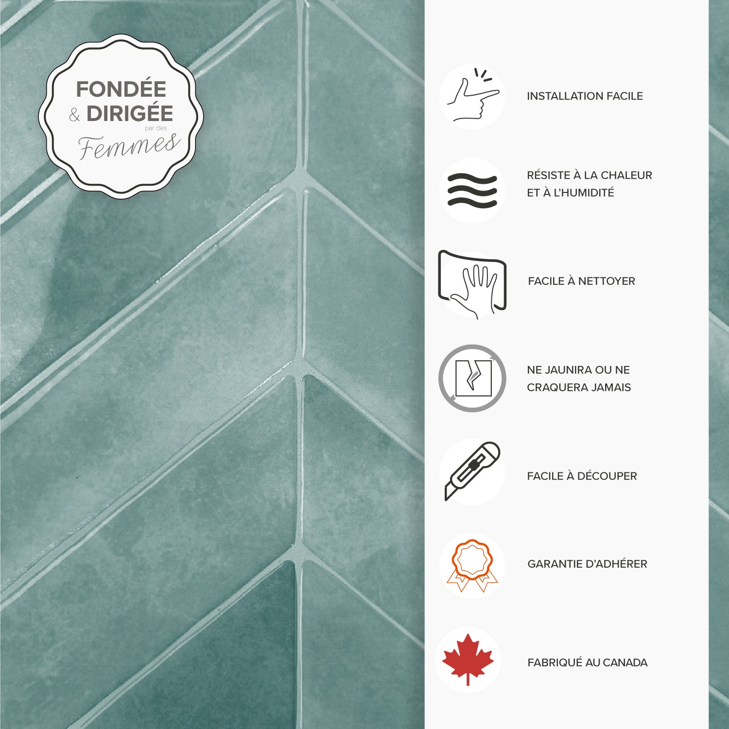 Piastrella Adesiva x4, 29.03x22.86cm - Rivestimento Decorativo Smart Tiles Chevron Taby Paraschizzi Parete Cucina e Bagno - 3