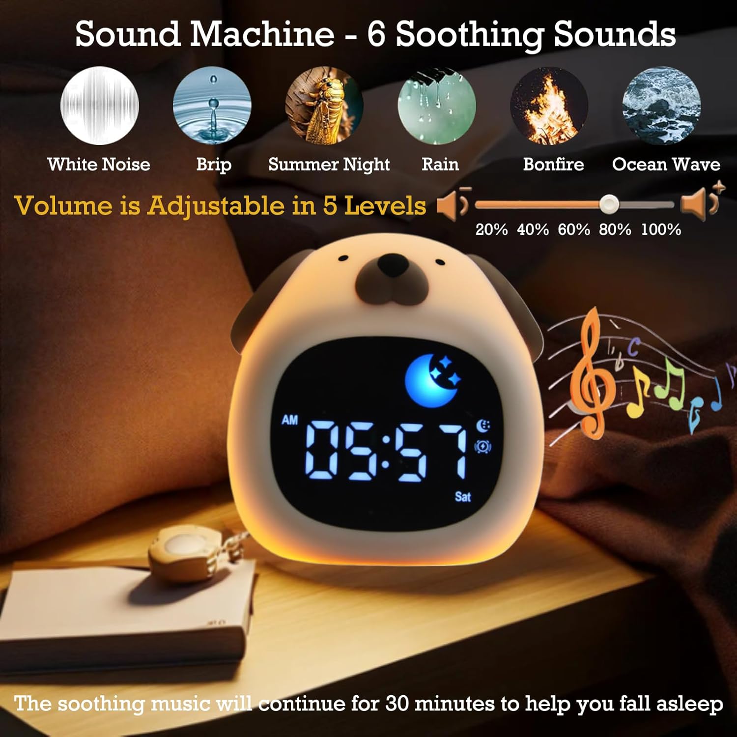 Réveil Pour Enfants, Réveil Chat Mignon Avec Veilleuse, Outil D'apprentissage Du Sommeil Unisexe Cadeau Ours En Peluche 99045322