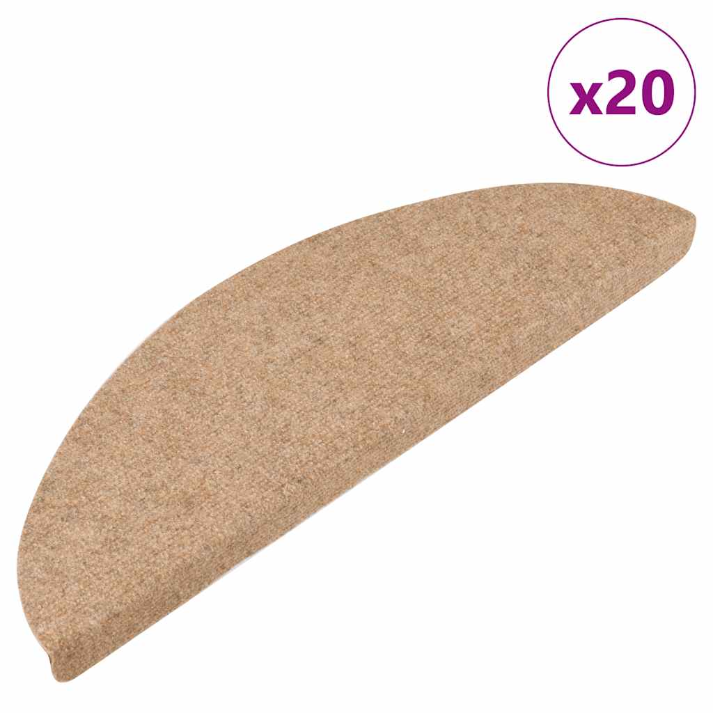 Tapis d'escalier auto-adhésifs 20 pcs | Paillasson d'escalier | Tapis de marche beige 56x17x3 cm CFW316857 - 2