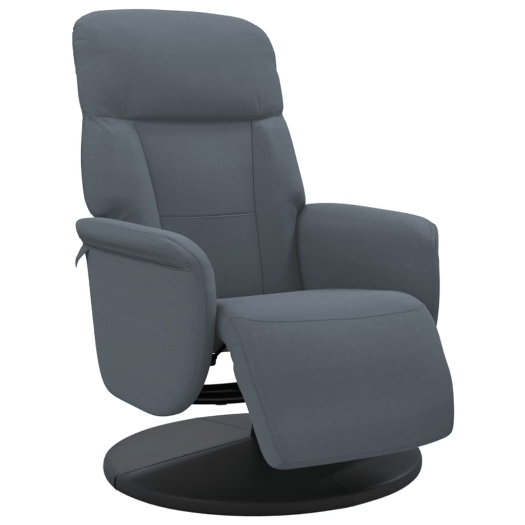 Fauteuil inclinable avec repose-pied gris foncé velours - 2