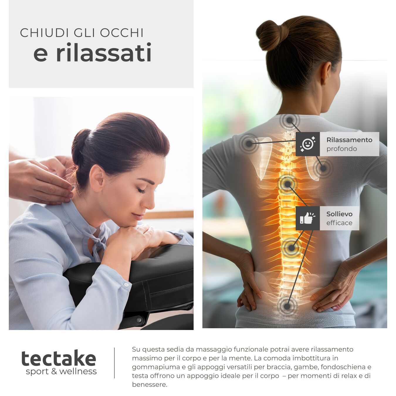 Chaise de massage en acier et cuir synthétique pliable avec sac de transport inclus TECTAKE - 4