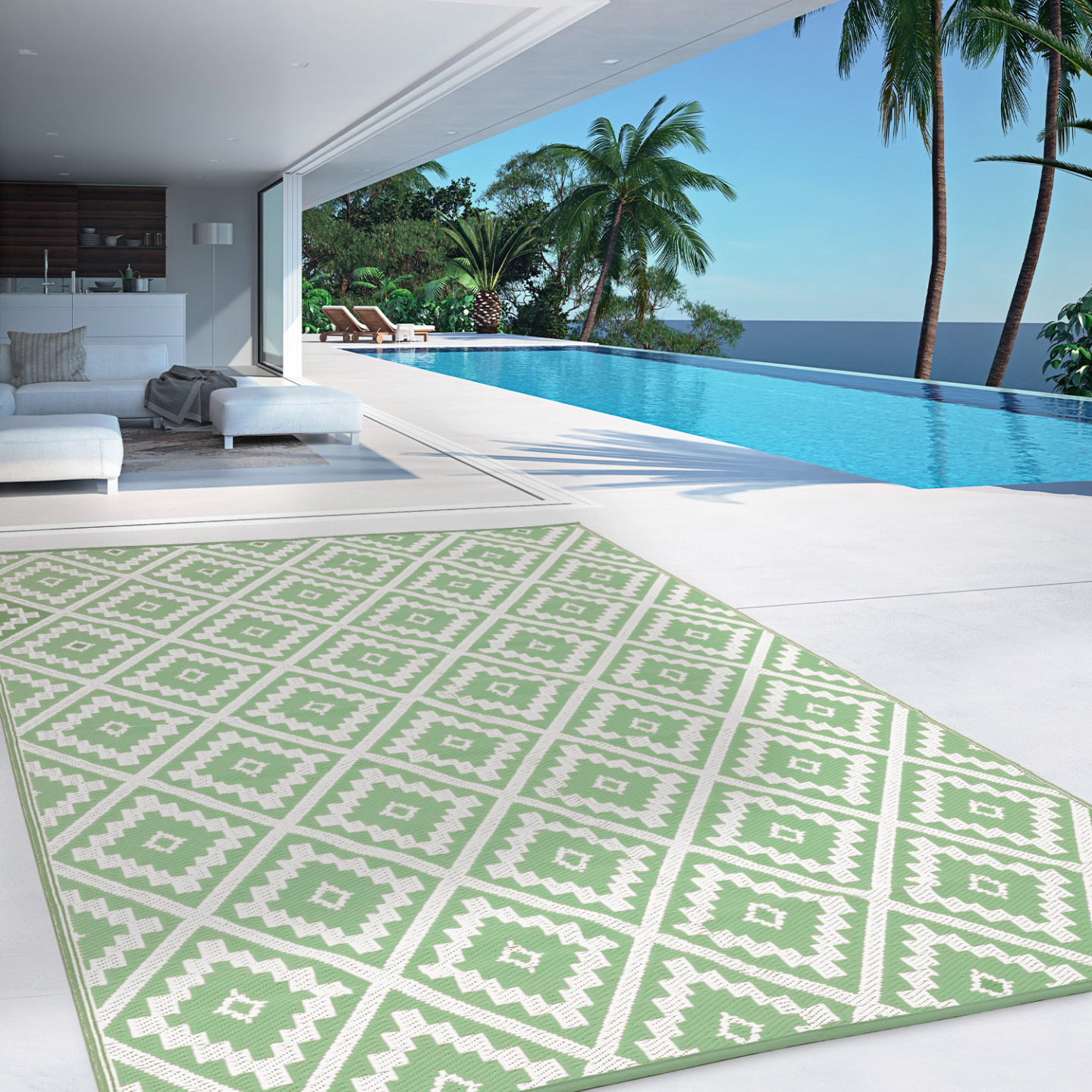Tapis extérieur BAHAMAS vert sauge 180 x 280 CM - 3