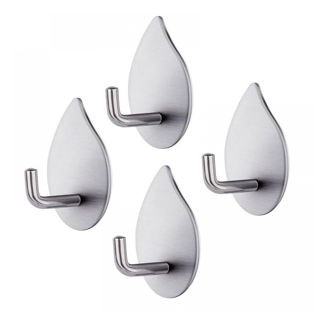 Set 4 Ganci Per Asciugamani Acciaio Inox – Nichel Spazzolato – Da Parete Per Bagno, Cucina E Camera