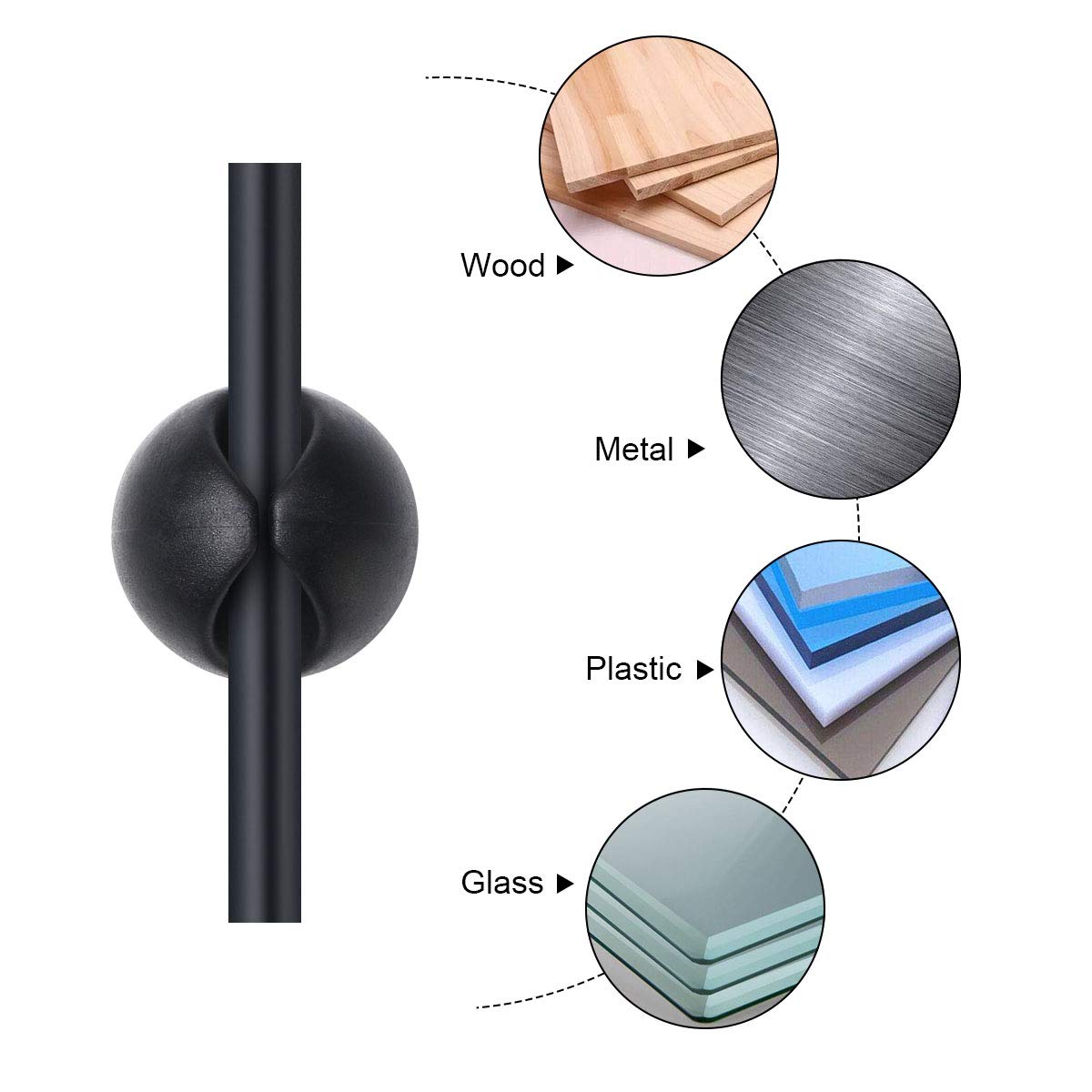 16pcs Clips Câble, Rangements de câbles et serre-câbles, Maintient et Cache-câbles pour Fils Electriques, Câbles de Charge - 3
