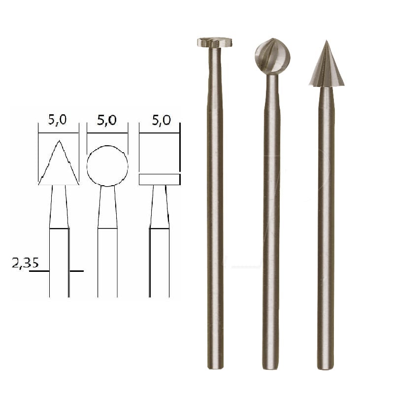 Set freze din otel-wolfram-vanadiu Proxxon 28720, O5 mm, 3 piese ...