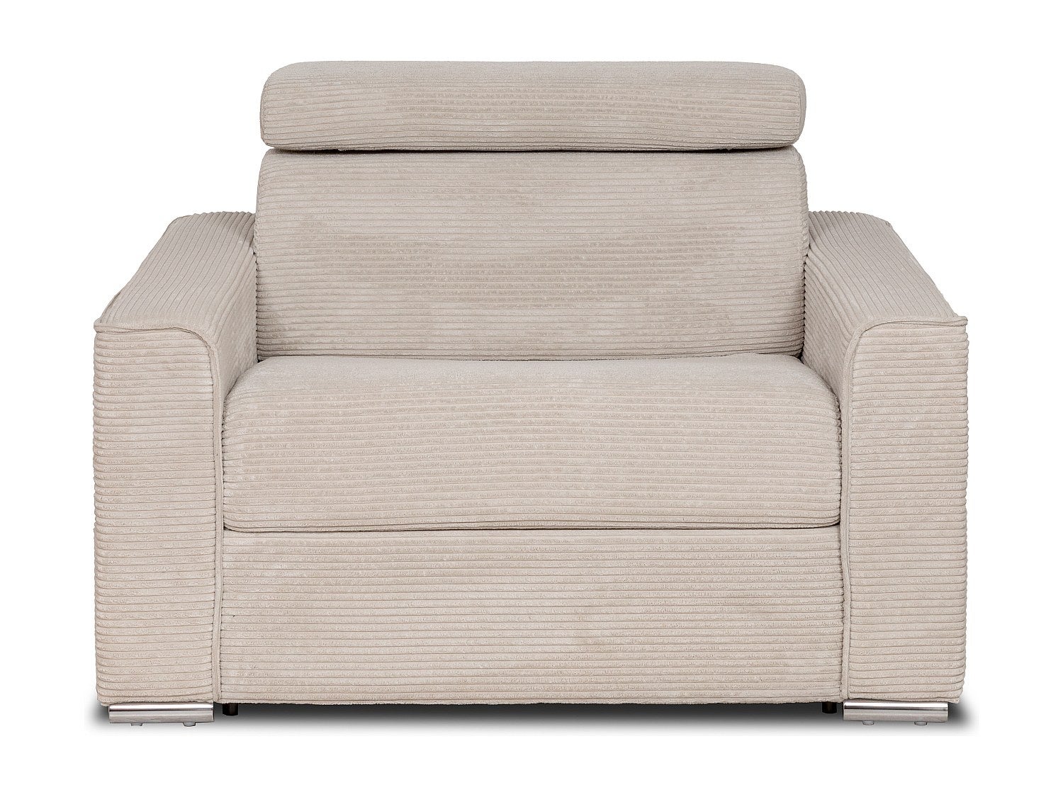 Fotel rozkładany typu express z beżowego sztruksu - pow. spania 70 cm - Materac 14 cm - VIZIR