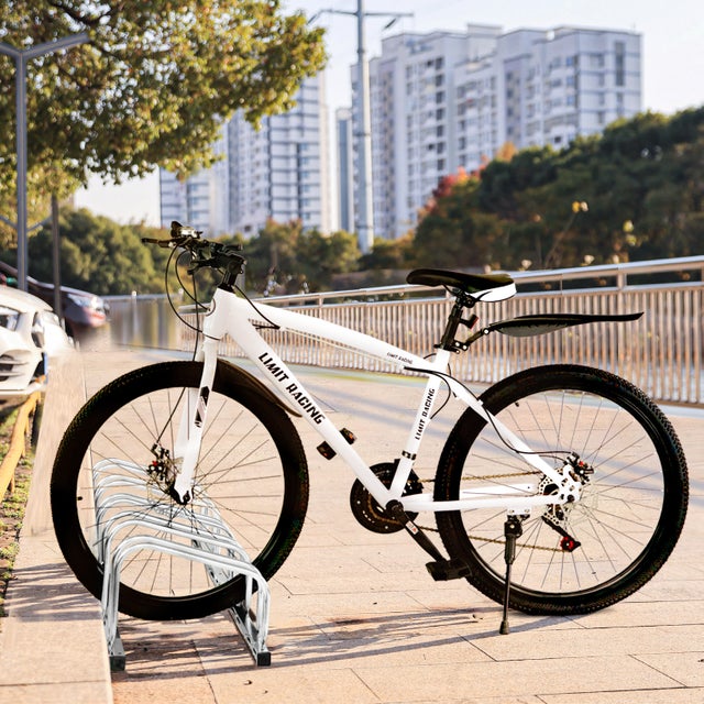 Support de stationnement pour vélos SCHULTE Regalwelt, pour 5 places de stationnement, environ 137 x 26 x 37 cm (L x H x l), modulaire, galvanisé