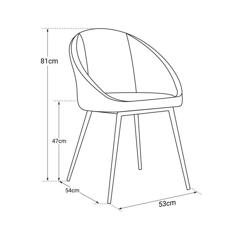 Conjunto de 2 cadeiras de veludo cinzento DIANE vintage - 4