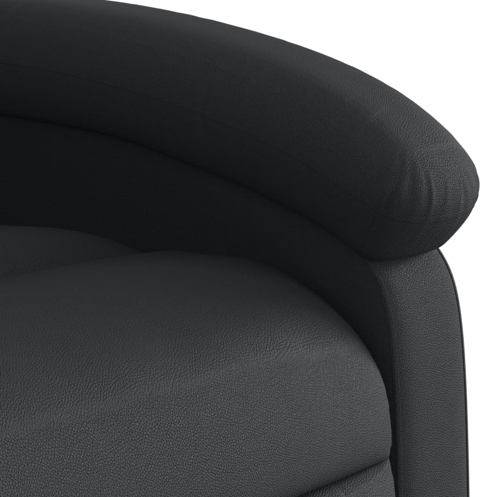 Fauteuil de Salon，Chaise，Fauteuil de massage inclinable noir cuir véritable - 9