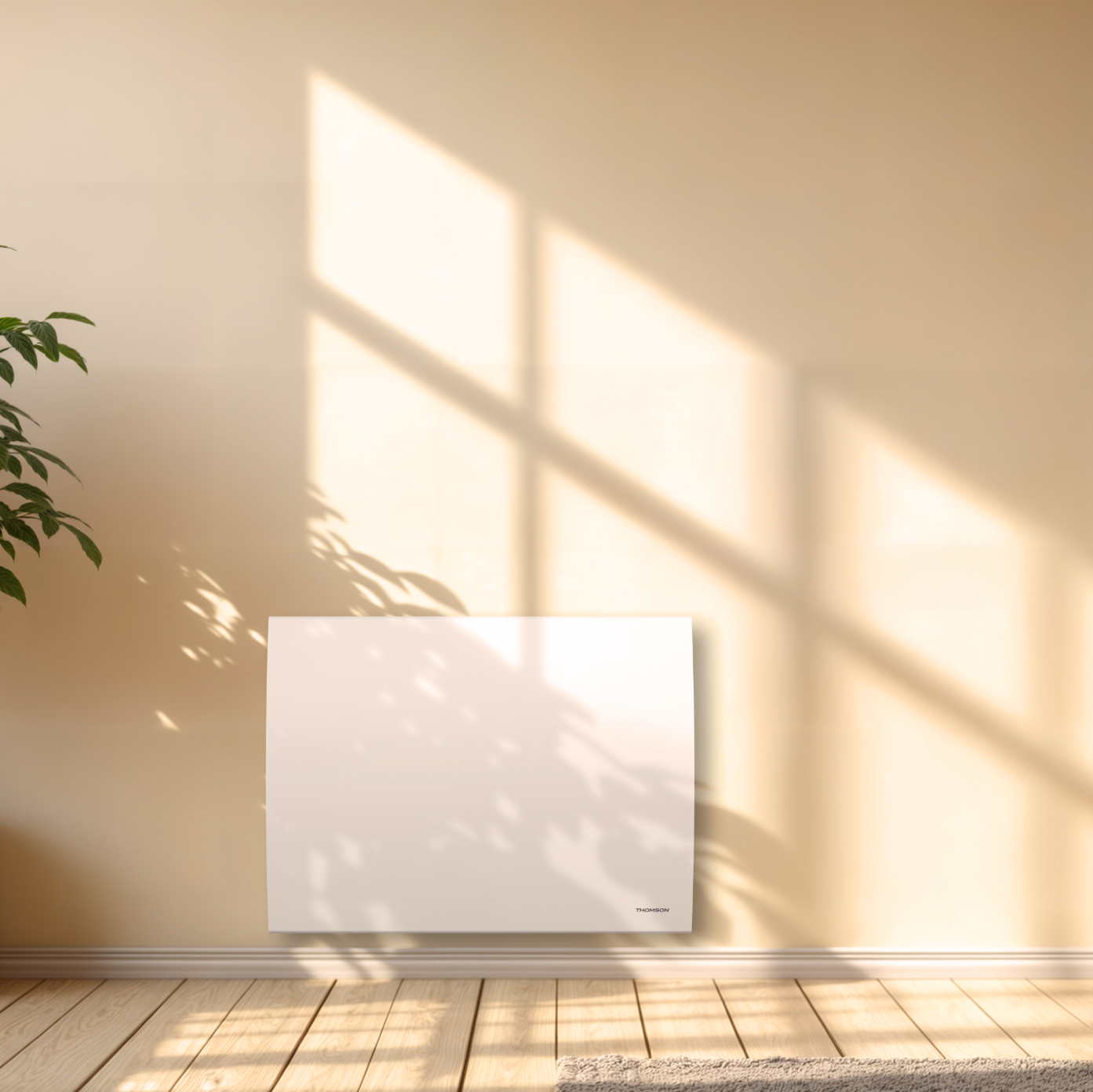 Radiateur électrique fixe à inertie sèche céramique avec thermostat interchangeable 1000W THOMSON CLEO horizontal blanc - 6