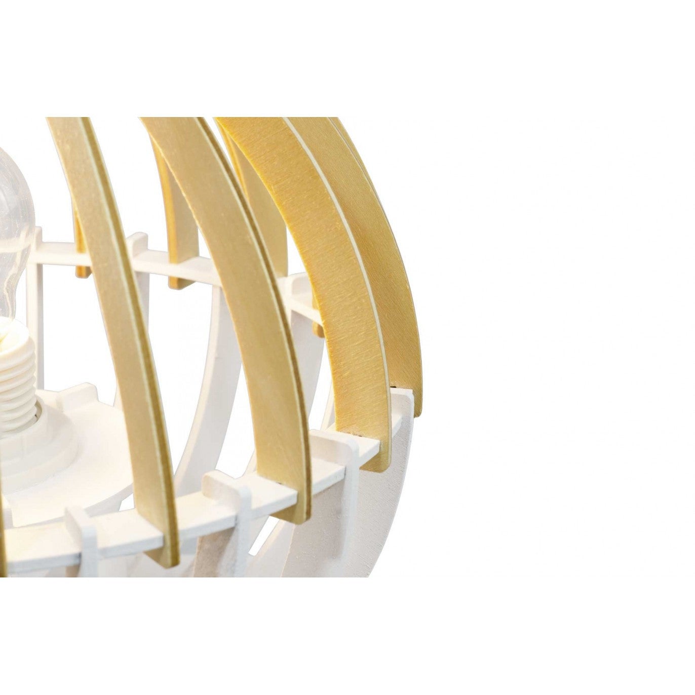 Lampe à poser en bois bicolore - COBLENCE - Blanc et naturel - C-Création - 4