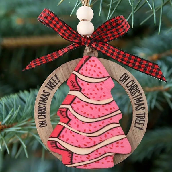 1 pezzo di decorazioni rosa fai da te per l'albero di Natale, ciondolo con fiocco di Natale, ciondolo, decorazione per feste, decorazione natalizia - 4
