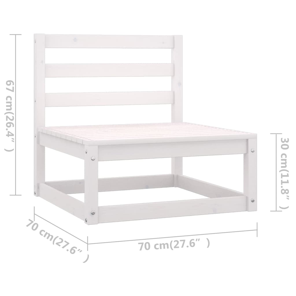 Salon bas de jardin en pin Blanc 7 personnes - 7