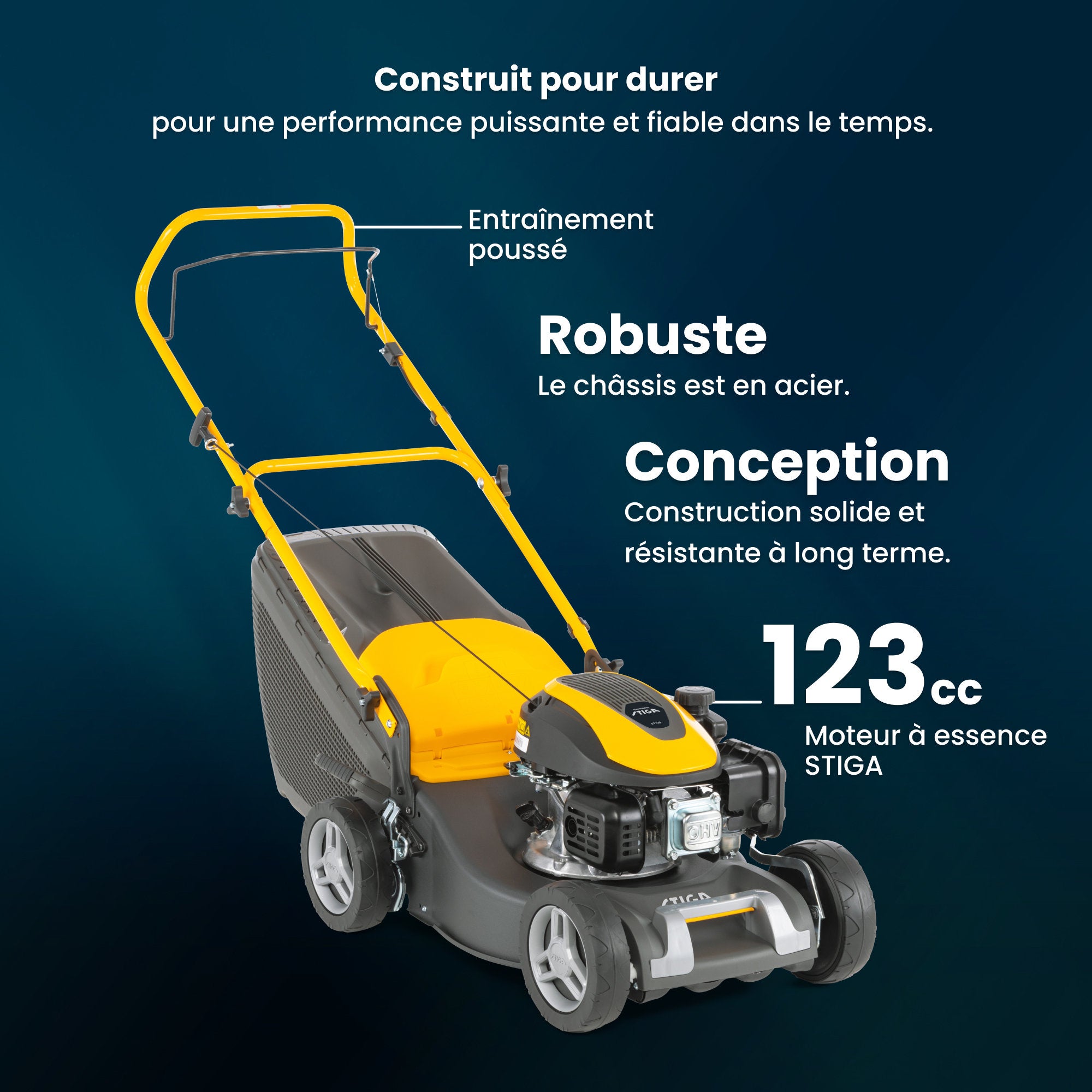 Collector 43 STIGA Tondeuse essence 123cc 41cm bac 60L - 2