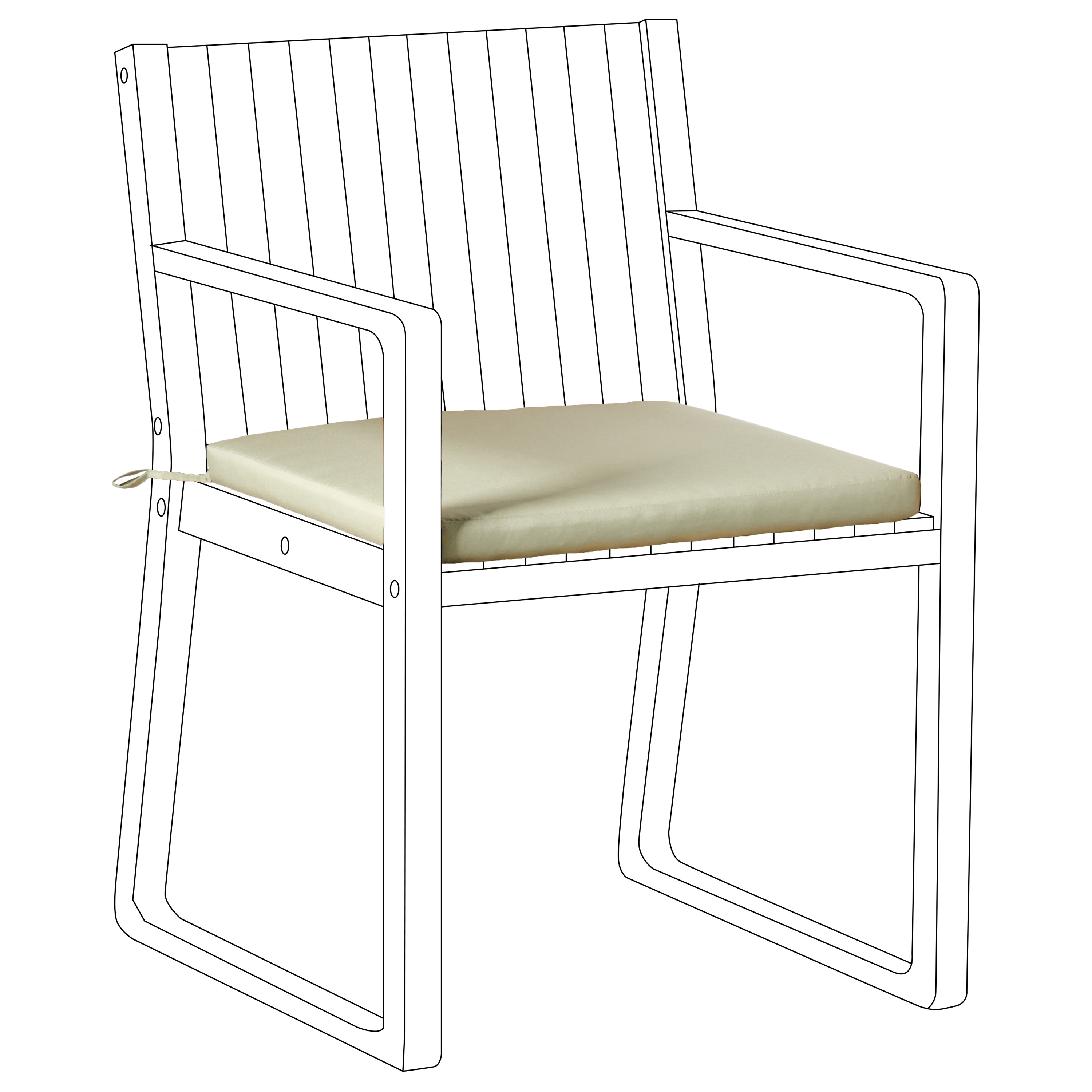 Pernă pentru scaun de grădină SASSARI PREMIUM 46 x 46 cm