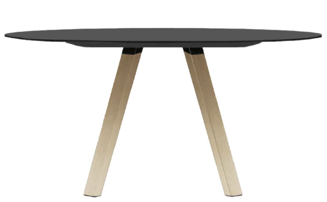 Table ronde design en bois et pieds en chêne massif naturel Bipola ...