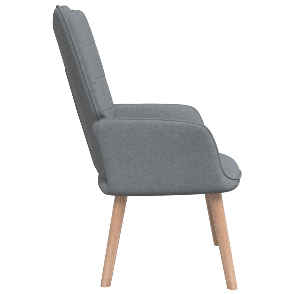 Chaise de relaxation | Fauteuil de relaxation | Chaise de Salon avec tabouret Gris clair Tissu596810 - 4