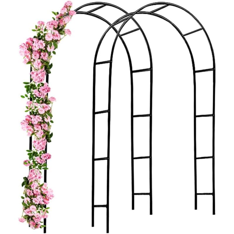 2 x Arc de grădină 240 x 140 x 37 cm pentru plante cățărătoare, arc de trandafiri, țăruș, decorațiune exterioară