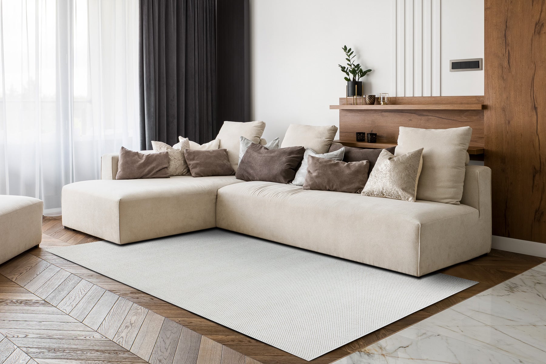 Dywan CASABLANCA PLUS krem jednolity, pętelkowy 80x150 cm - 4