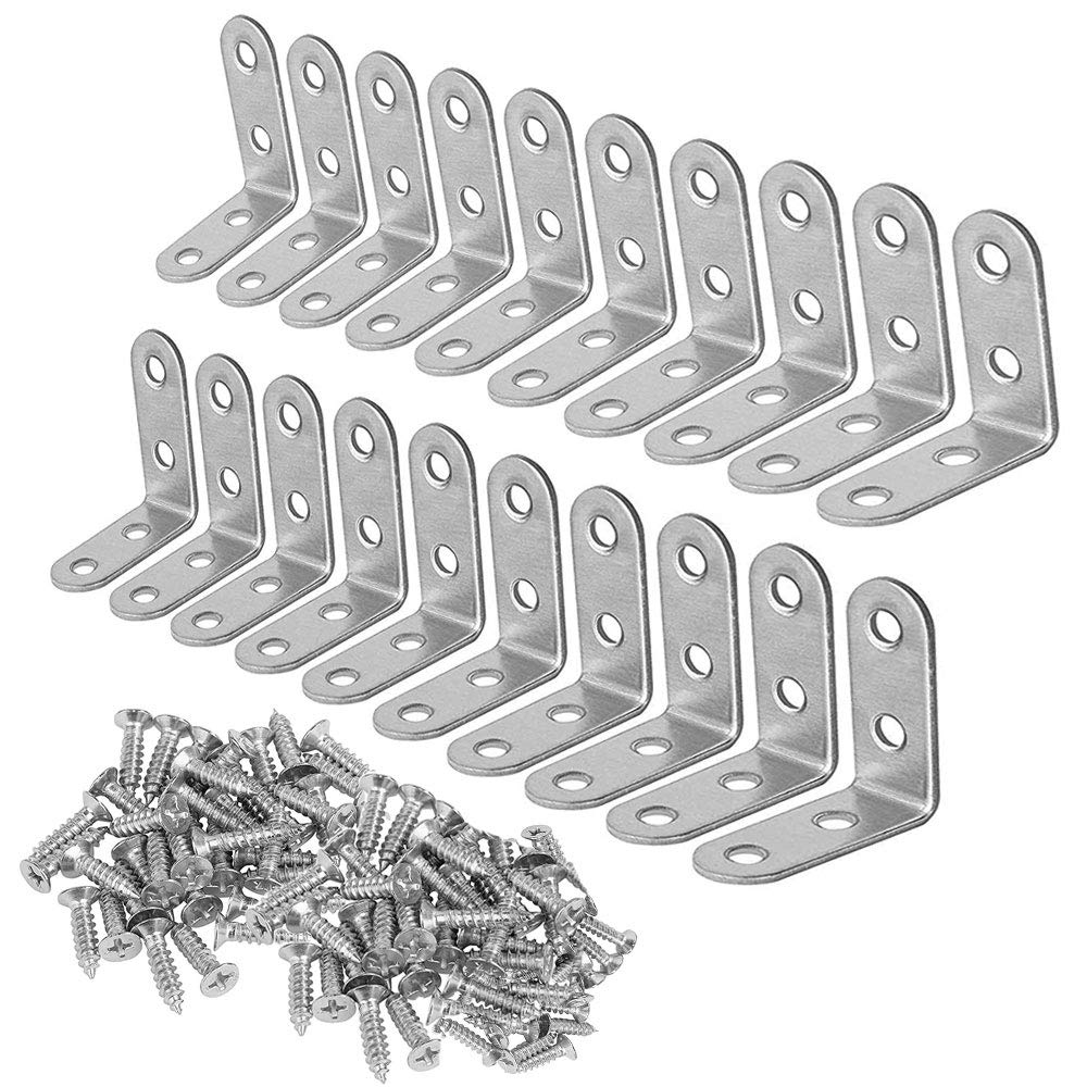 Squadrette Angolari 2 Pz Staffe Angolari, Squadretta Di Giunzione Angolare In Metallico, Staffe A L, Staffa Angolare A 90 Gradi, Connettore Angolare Metallico Per Angolo Sedia In Legno Mobili Nero (100 X - 4