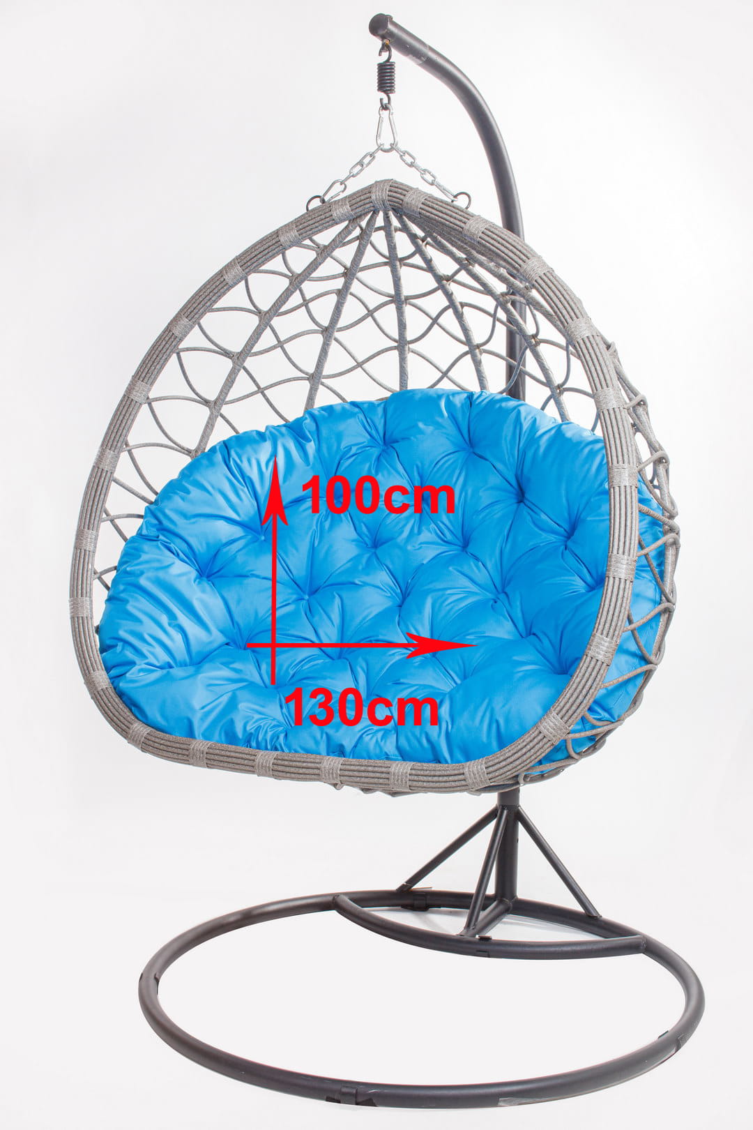 PODUSZKA OGRODOWA NA FOTEL WISZĄCY KOKON 130x100 CM NIEBIESKA PODUCHA NA HUŚTAWKĘ PODUSZKA NA BOCIANIE GNIAZDO PODUSZKA NA KRZESŁO DWUSTRONNA