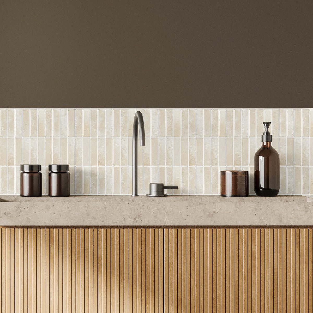 10 pezzi di paraschizzi adesivi, paraschizzi adesivi per cucina, bagno, piastrelle da parete, Cachi chiaro - 5