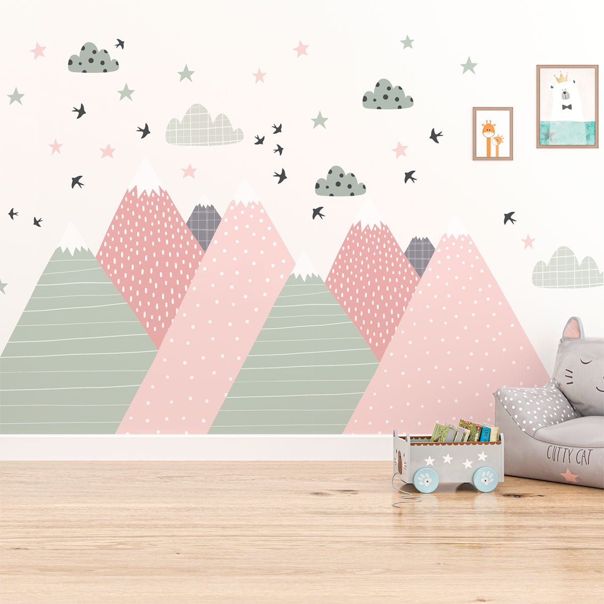 Adesivo bambino di montagna scandinavo bika - Sticker adesivo - adesivi murali - 120x180cm - 5