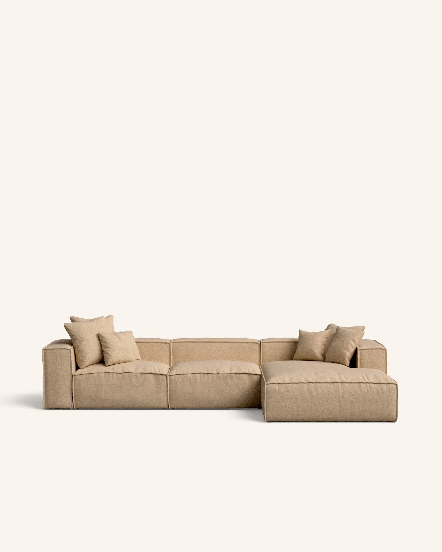 Enfia sofá chaise longue derecho marrón claro 367 x 190 cm hannun