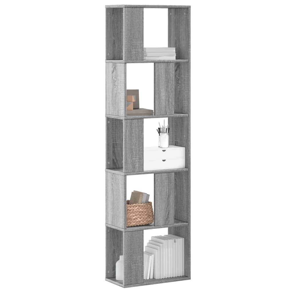 VidaXL Bibliothèque 5 niveaux sonoma gris bois d'ingénierie Leroy Merlin — free download