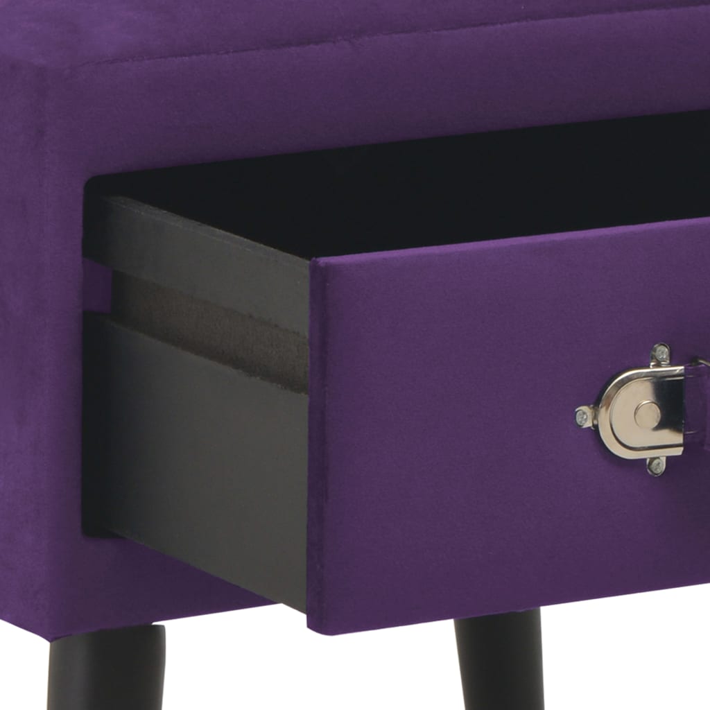 Tables de chevet 2 pcs Violet foncé 40x35x40 cm Velours - 6