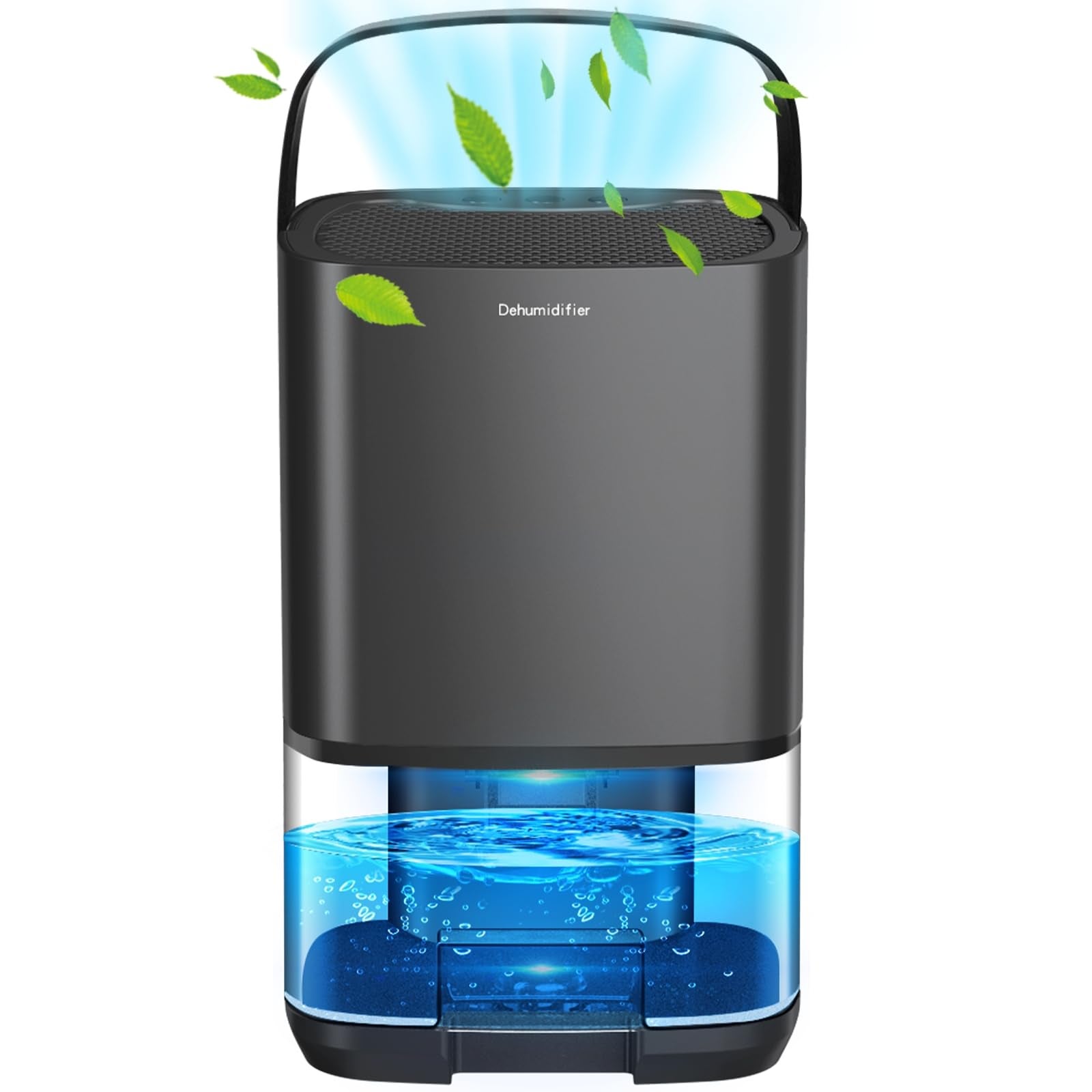 Mini deshumidificador, pequeño y silencioso, 1000 ml, 152 x 135 x 250 mm, estándar europeo, color negro
