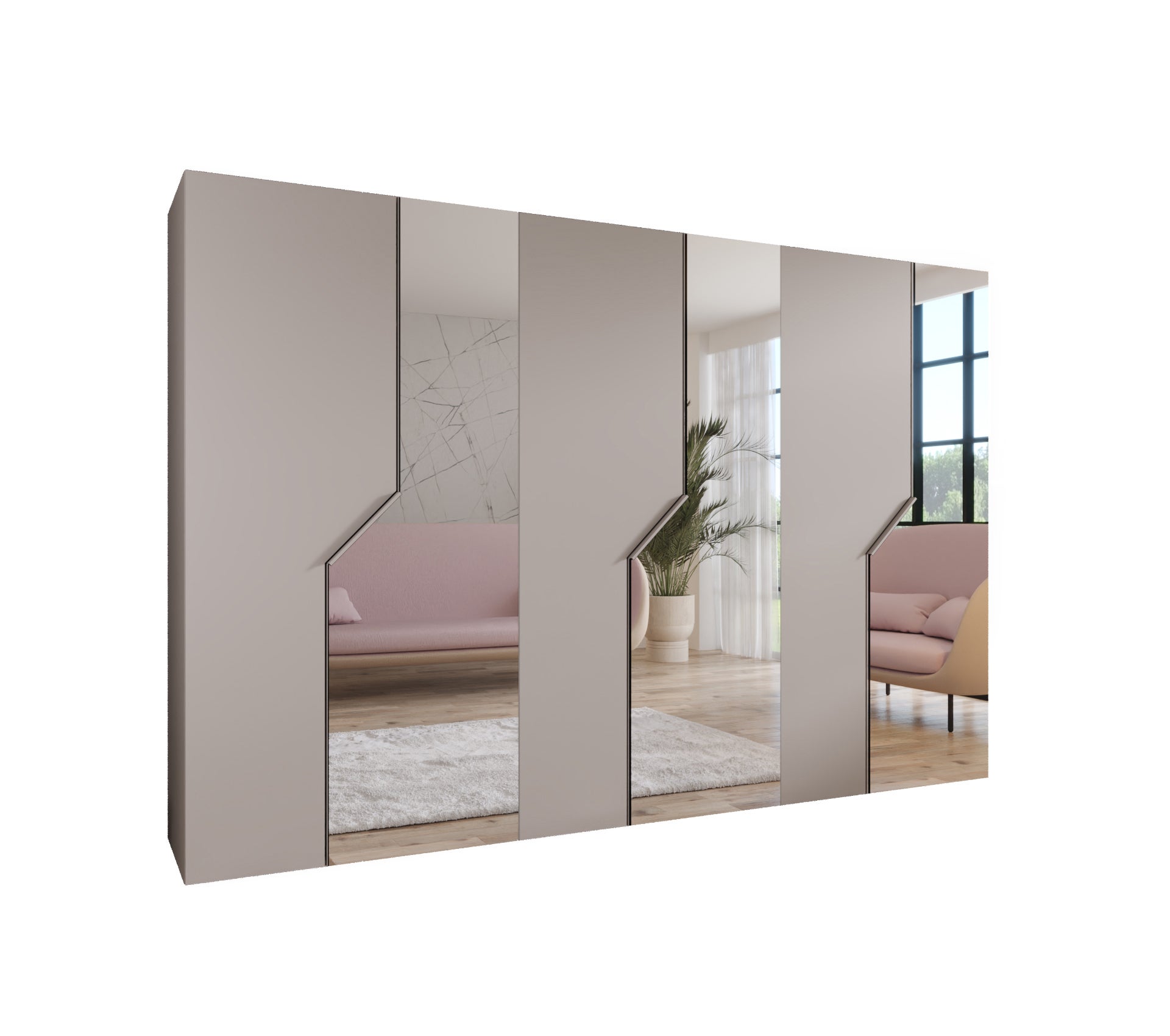 Szafa uchylna otwierana Andrew 2 300 (100x3) x 52 x 202 cm kaszmir + u. Kaszmir Abiks Meble