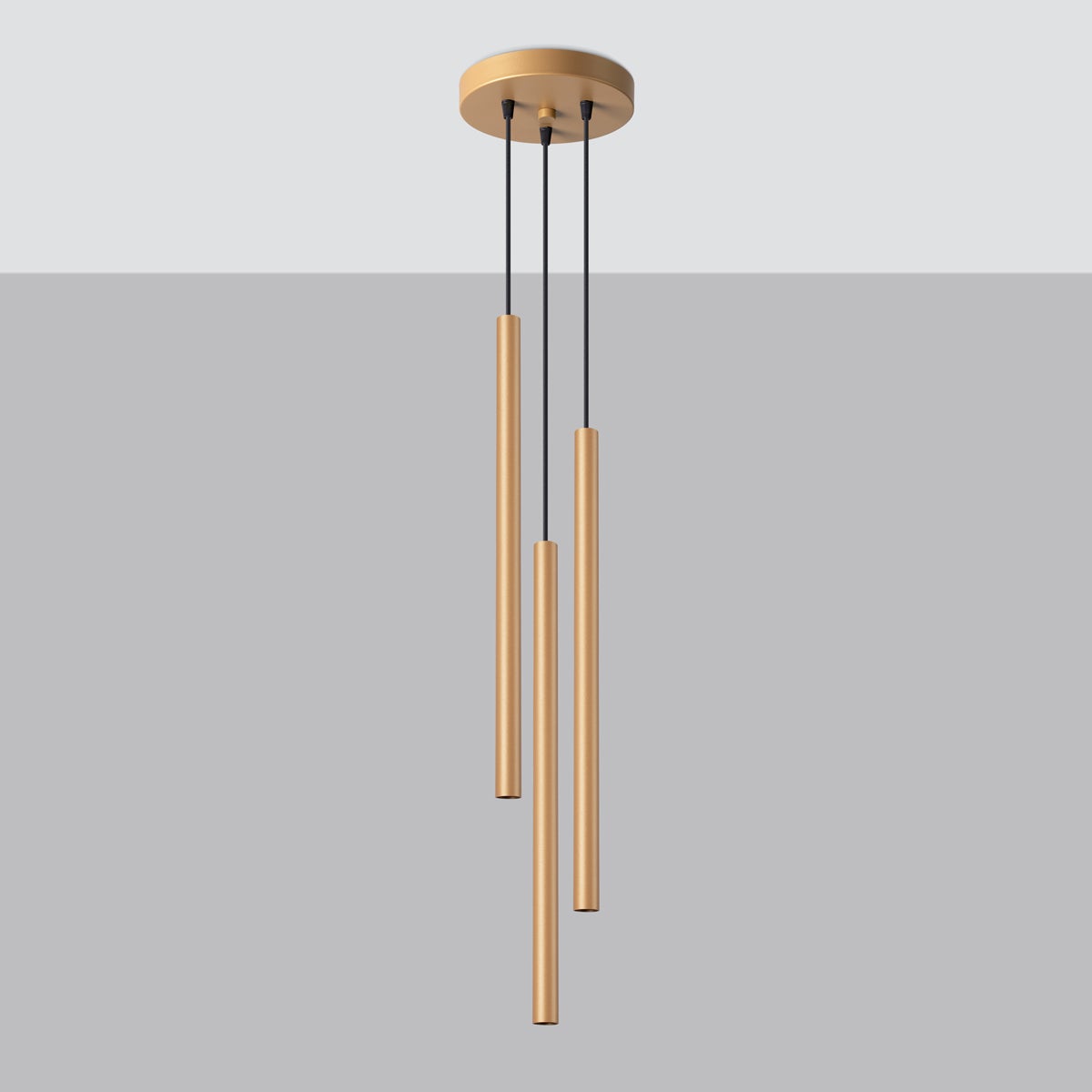 Lampa wisząca BRILL 3P złota LED 4000K - 20x20x115cm Sollux