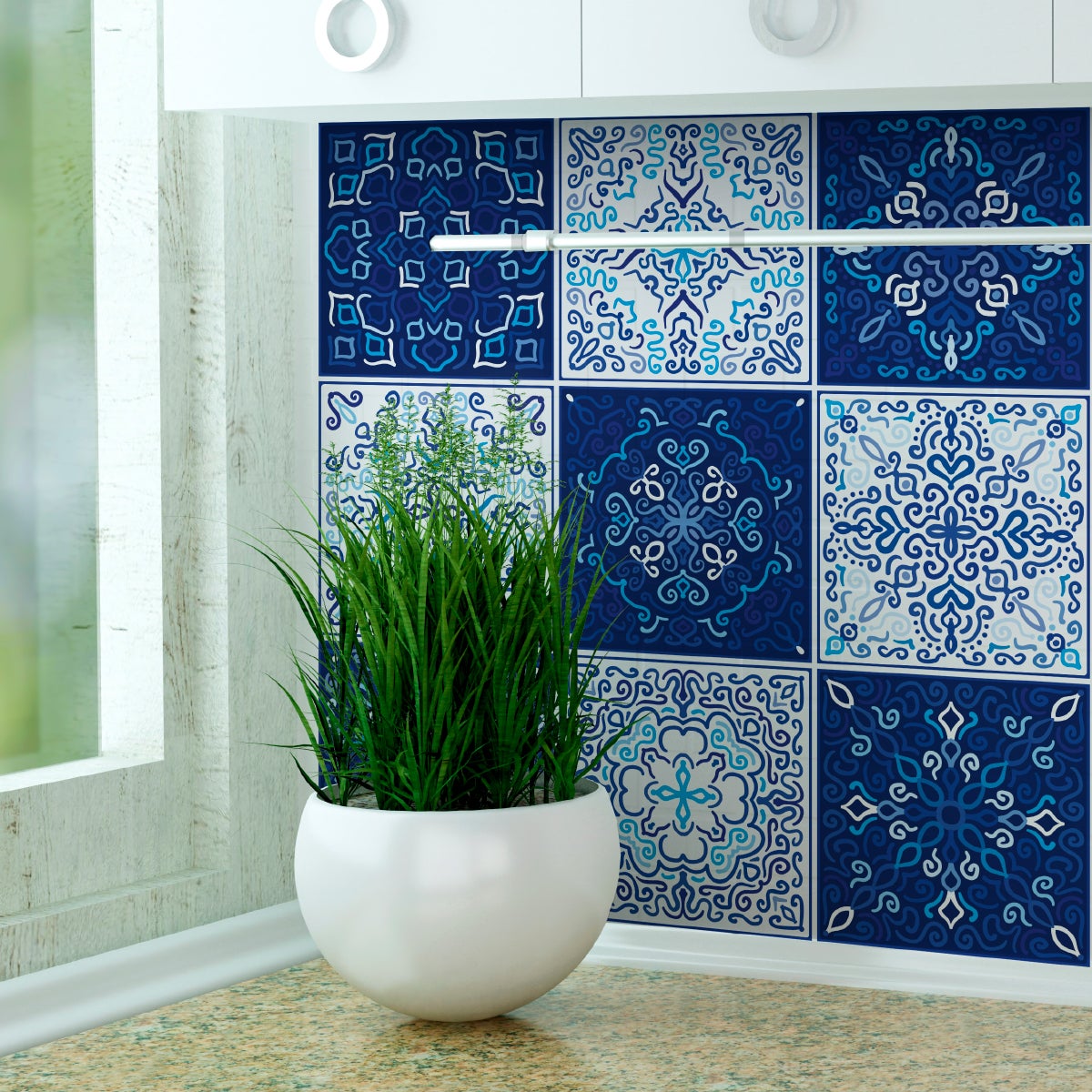 9 adesivi piastrelle di cemento boemo Citlalli - Sticker adesivo - adesivi murali - 9stickers15x15cm - 3