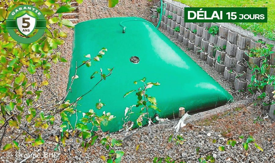 Citerne souple 3000 litres (3 m3) - Forme Standard (4,22 m x 2,21 m x 0,60 m) - 2