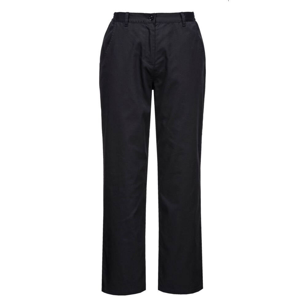 Pantalon De Chef Femme Portwest Rachel - Polyester/coton, Poches Multiples, Taille Mi-haute - Noir