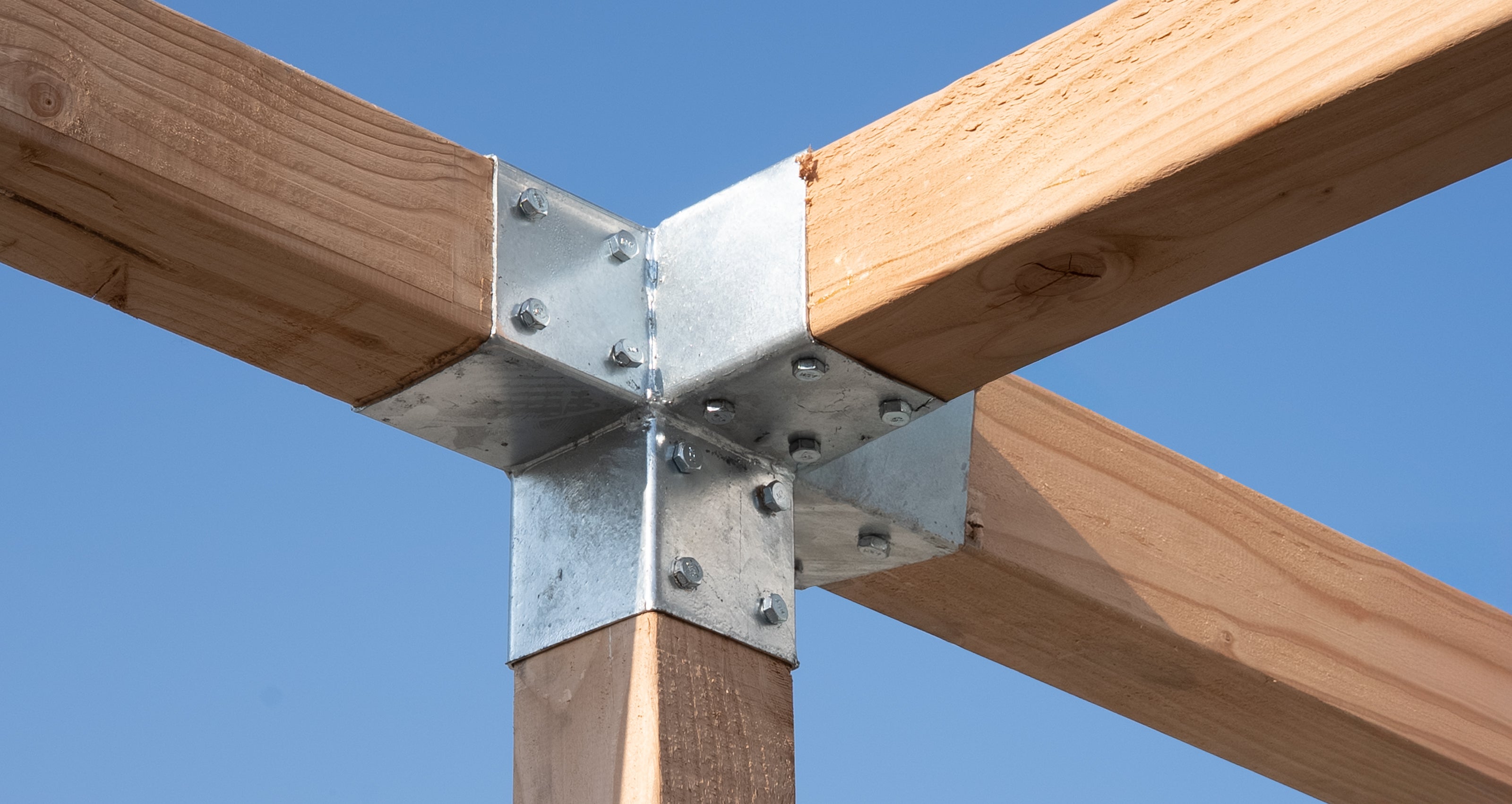Wovar Connexion d'angle de Pergola avec Mètre pour poteaux 9 x 9 cm Modèle Cube - Par Pièce - 2